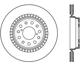 StopTech StopTech Sport Slot 13-16 Lexus LS460 / 09-12 Lexus LS Slotted Rear Right Cyro Rotor for Lexus LS 4 Late