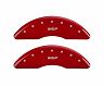 MGP Caliper Covers 4 Caliper Covers Engraved Front & Rear Red finish silver ch