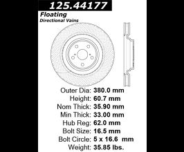 StopTech Lexus LS460 10-17 Front Right CryoStop High Carbon Rotor for Lexus LS XF40