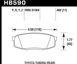 HAWK 2019 Toyota Tundra/2019 Lexus NX300 HP Plus Brake Pad Set for Lexus LX 3