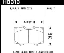 HAWK HPS Street Brake Pads for Lexus LX J100