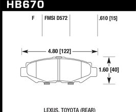 HAWK 93-97 Lexus GS300 /96-98 SC300 / 93-98 Toyota Supra (Non-Turbo) HPS Street Rear Brake Pads for Lexus SC 1