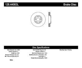 StopTech StopTech 93-05 Lexus GS 300/350/400/430/450H / 00-05 IS250/300/350 Front Left Drilled Rotor for Lexus SC 2