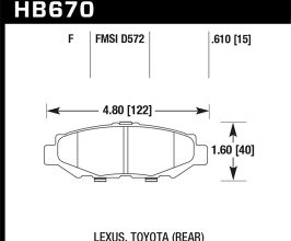 HAWK 93-97 Lexus GS300 /96-98 SC300 / 93-98 Toyota Supra (Non-Turbo) HPS Street Rear Brake Pads for Lexus SC Z30