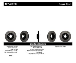 StopTech StopTech 07-09 Mazda 3 Left Front Slotted & Drilled Rotors for Mazda Mazda3 BL