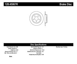 StopTech StopTech 04-10 Mazda3 Drilled Right Rear Rotor for Mazda Mazda3 BL
