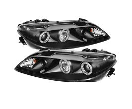 Spyder Mazda 6 03-05 With Fog Lights Projector Headlights LED Halo DRL Blk PRO-YD-M603-FOG-DRL-BK for Mazda Mazda6 GG