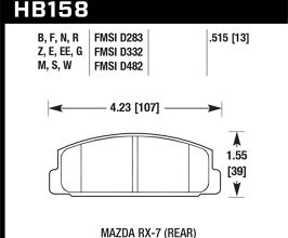 HAWK 84-91 Mazda RX-7 / 03-05 Mazda 6 Blue 9012 Race Rear Brake Pads for Mazda Mazda6 GG