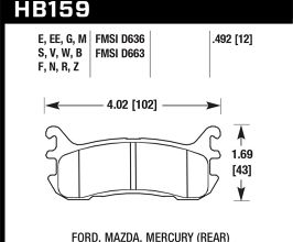HAWK 94-05 Miata / 01-05 Normal Suspension HPS Street Rear Brake Pads (D636) for Mazda Miata NA