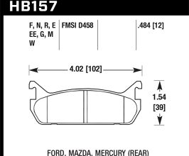 HAWK 89-93 Miata HP+ Street Rear Brake Pads (D458) for Mazda Miata NA