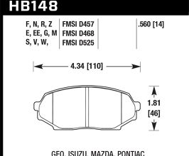 HAWK 89-93 Mazda Miata/MX-5 1.6L Black Race Front Brake Pads for Mazda Miata NA