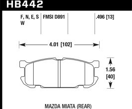 HAWK 01-02 Miata w/ Sport Suspension HP+  Street Rear Brake Pads (D891) for Mazda Miata NB