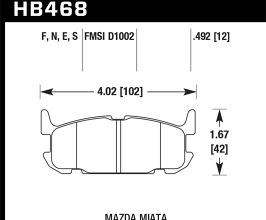 HAWK 03-05 Miata w/ Sport Suspension Blue 9012 Race Rear Brake Pads D1002 for Mazda Miata NB