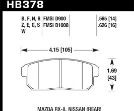 HAWK 03-07 RX8 HP+ Street Rear Brake Pads (D1008) for Mazda RX-8 SE