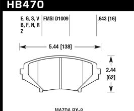 HAWK 04-09 RX8 Blue Race Front Brake  Pads D1009 for Mazda RX-8 SE