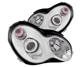 Anzo 2002-2004 Mercedes Benz C Class W203 Projector Headlights w/ Halo Chrome for Mercedes C-Class W203