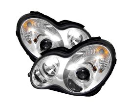 Spyder Mercedes Benz C-Class 01-05 4 DrProjector Headlights Halogen-LED Halo Chrm PRO-YD-MBW203-HL-C for Mercedes C-Class W203