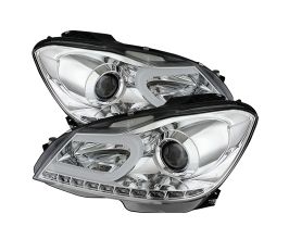 Spyder Mercedes Benz W204 C-Class 12-13 Projector Halogen Model- DRL Chrm PRO-YD-MBW20412-DRL-C for Mercedes C-Class W204