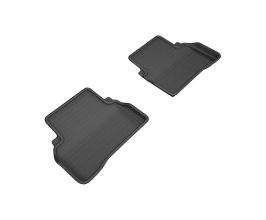 3D Mats 2015-2020 Mercedes Benz C-Class Sedan W205 Kagu 2nd Row Floormats - Black for Mercedes C-Class W205