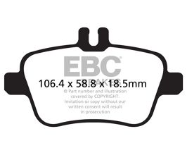 EBC 13+ Mercedes-Benz CLA250 2.0 Turbo Greenstuff Rear Brake Pads for Mercedes CLA-Class W117