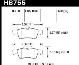 HAWK 03-06 Mercedes Benz SL500 HPS 5.0 Rear Brake Pads for Mercedes CLS-Class W218