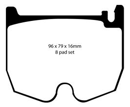 EBC 03-06 Mercedes-Benz CL55 AMG 5.4 Supercharged Yellowstuff Front Brake Pads for Mercedes CLS-Class W219