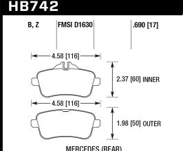 HAWK 12-15 Mercedes-Benz ML350/550 HPS 5.0 Rear Brake Pads for Mercedes GL X166