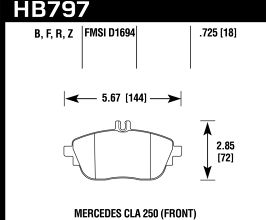 HAWK 17+ Infiniti QX30 Performance Ceramic Street Front Brake Pads for Mercedes GLA-Class X156
