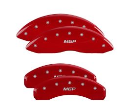 MGP Caliper Covers 4 Caliper Covers Engraved Front & Rear Red finish silver ch for Mercedes GLK X204