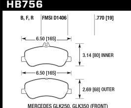 HAWK 10-15 Mercedes-Benz GLK350 / 13-15 Mercedes-Benz GLK250 HPS 5.0 Street Front Brake Pads for Mercedes GLK X204