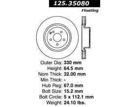 StopTech 06-15 Mercedes Benz CLS550/E550 Front High Carbon Cryo Brake Rotor for Mercedes GLK X204