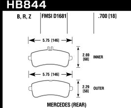 HAWK 13-16 Mercedes SL Class / 14-17 Mercedes S Class Performance Ceramic Street Rear Brake Pads for Mercedes SL-Class R231