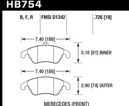 HAWK 08-15 Mercedes-Benz C350 / 10-15 Mercedes-Benz E350 HPS 5.0 Street Front Brake Pads for Mercedes SLK-Class R172