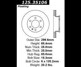 StopTech 07-09 Dodge Sprinter Front Premium High Carbon Cryo Brake Rotor for Mercedes Sprinter 907