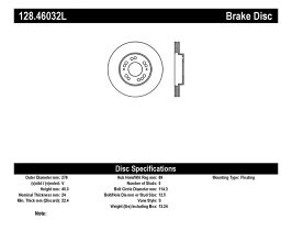 StopTech StopTech 91-96 Dodge Stealth / 4/89-99 Mitsubishi Eclipse Turbo Drilled Left Front Rotor for Mitsubishi Eclipse 1