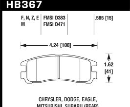 HAWK 91-99 Mitsubishi 3000GT (Excl VR4) / 94-12 Mitsubishi Eclipse Blue 9012 Race Rear Brake Pads for Mitsubishi Eclipse 2