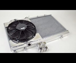 CSF 96-07 Mitsubishi Evo 4/5/6/7/8/9 Full-Slim Radiator w/12in Fan & Shroud/-16AN & Slip On Fitting for Mitsubishi Lancer 8