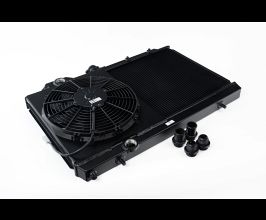 CSF 96-07 Mitsubishi Evo 4/5/6/7/8/9 Full-Slim Radiator w/12in Fan & Shroud/-16AN - Black for Mitsubishi Lancer 8