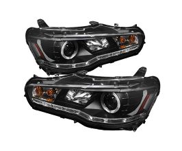 Spyder Mitsubishi Lancer/EVO-10 08-14 Projector Halogen Model- LED Halo DRL Blk PRO-YD-ML08-DRL-BK for Mitsubishi Lancer 9