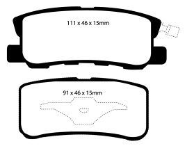 EBC 11-14 Chrysler 200 3.6 Yellowstuff Rear Brake Pads for Mitsubishi Lancer 9