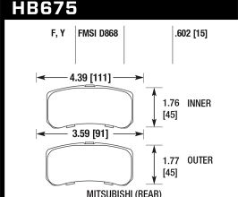 HAWK 09+ Mitsubishi Lancer Ralliart / 08+ Lancer GTS HPS Street Rear Brake Pads for Mitsubishi Lancer 9