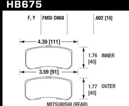 HAWK 09+ Mitsubishi Lancer Ralliart / 08+ Lancer GTS LTS Rear Brake Pads for Mitsubishi Lancer 9