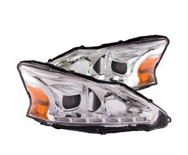 Anzo 2013-2014 Nissan Altima Projector Headlights w/ Plank Style Design Chrome for Nissan Altima L31