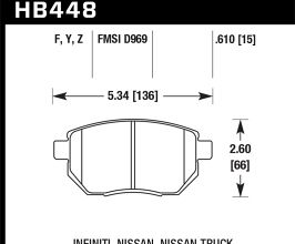 HAWK Infiniti FX35/ FX45 / Nissan Altima SE-R / Nissan Maxima / Murano HPS Front Brake Pads for Nissan Altima L31