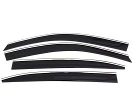 AVS 13-18 Nissan Altima Ventvisor Low Profile Deflectors 4pc - Smoke w/Chrome Trim for Nissan Altima L33