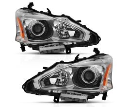 Anzo 2013-2015 Nissan Altima Projector Headlight Chrome Amber for Nissan Altima L33