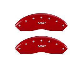 MGP Caliper Covers 4 Caliper Covers Engraved Front & Rear Red Finish Silver Char 2017 Nissan Armada for Nissan Armada 2
