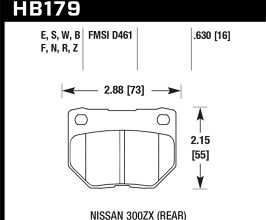 HAWK 2/1989-1996 Nissan 300ZX Base (Excl. Turbo) HPS 5.0 Rear Brake Pads for Nissan Fairlady Z32