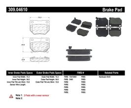 StopTech StopTech Performance 06-07 WRX Rear Brake Pads for Nissan Fairlady Z32