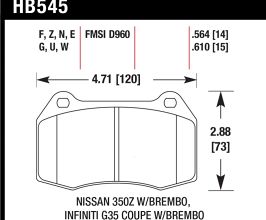 HAWK 03-07 G35/350z/03-06 Sentra Spec V w/ Brembo HPS Street Front Brake Pads for Nissan Fairlady Z33